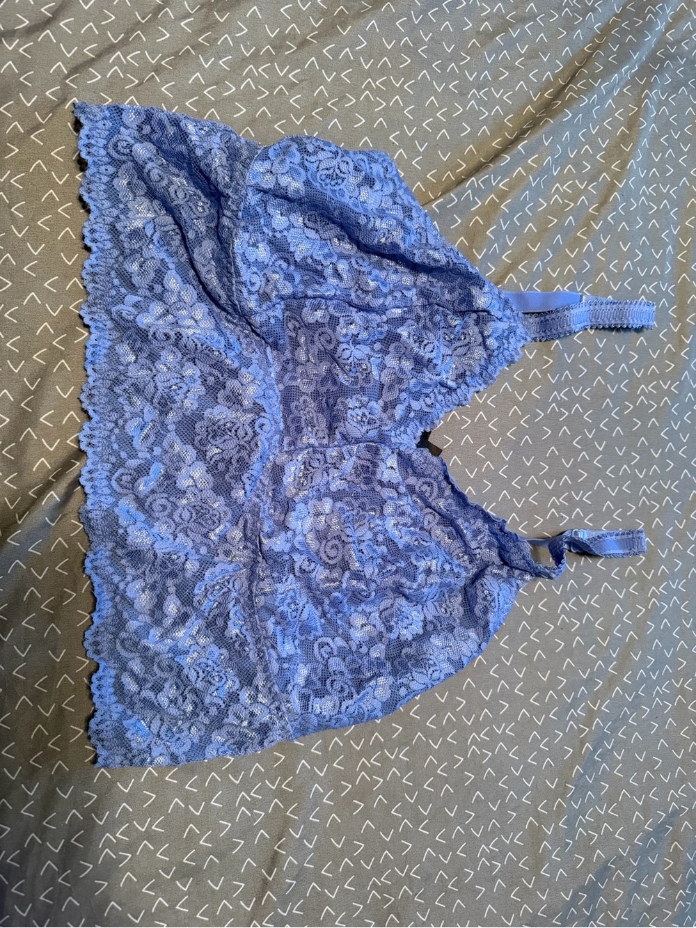 Lace Bralette in Periwinkle Blue - Comfortable Wireless Support